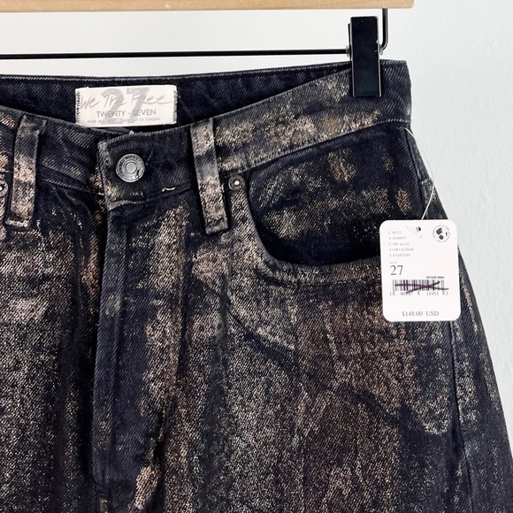 NWT Free People Crvy Georgine Foul Snakeskin High Rise Jeans - Picture 9 of 11